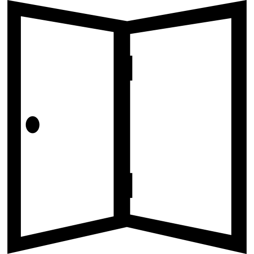 Opened outlined door